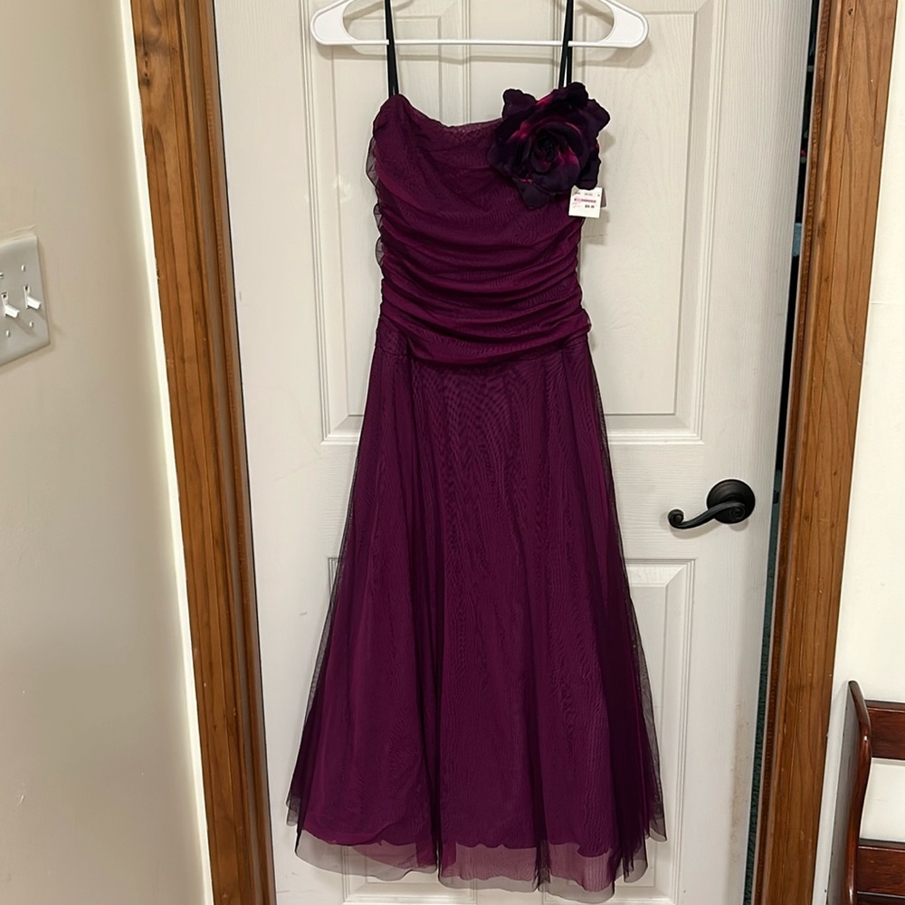 NWT Purple strapless formal dress with underskirt